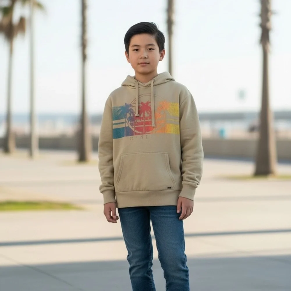 O’Neill Youth XS Beige Hoodie with Colorful Graphic